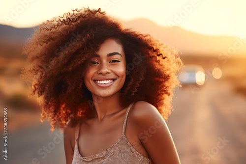 Portrait beautiful cheerful black woman © inspiretta