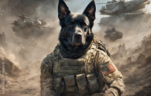 War dog canvas art 