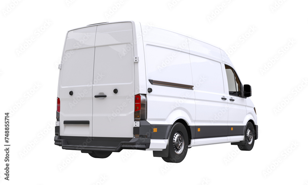 delivery van isolated on white