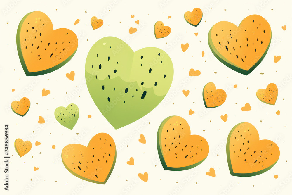 Sweet Love in Retro Style: Seamless Pattern of Cute Hand-Drawn Watermelon Slices on Pink Background Sweet Love in Retro Style: Seamless Pattern of Cute Hand-Drawn Watermelon Slices on Pink Background
