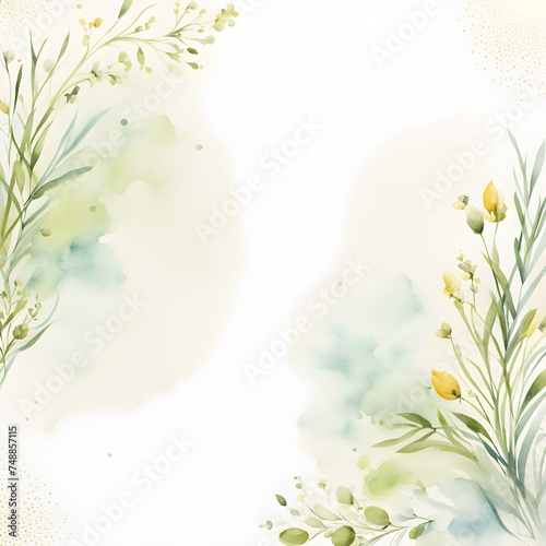 watercolor border stationery