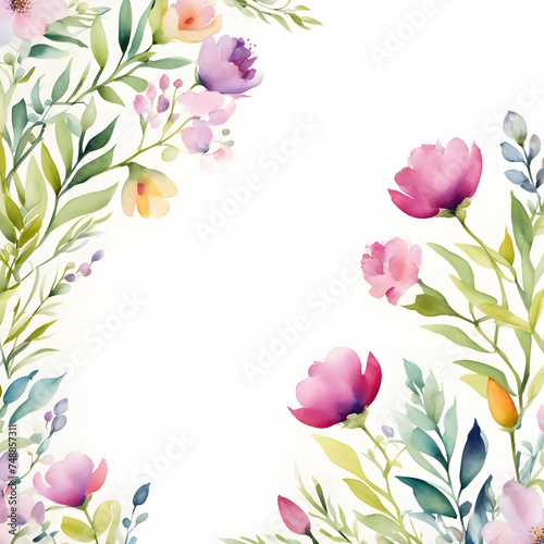 watercolor border stationery
