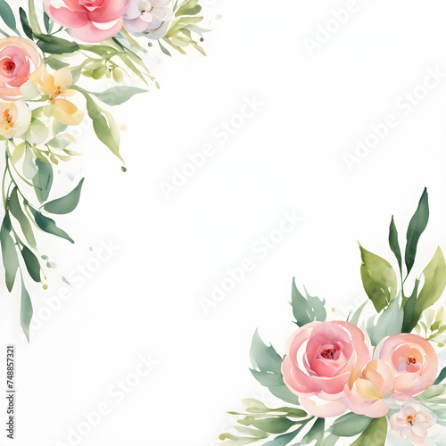 watercolor border stationery