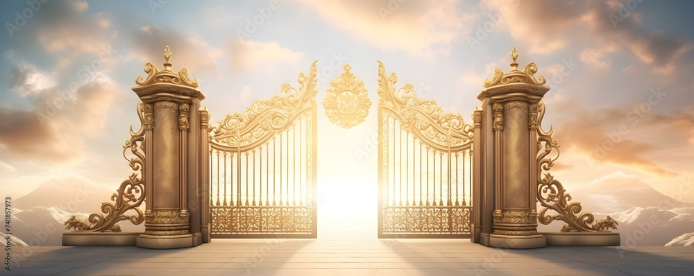 Symbolic Gates: Portals of Peace and Eternal Life. Concept Sacred Spaces, Spiritual Journeys, Symbolism in Architecture, Seekers of Truth, Journey Beyond Borders
