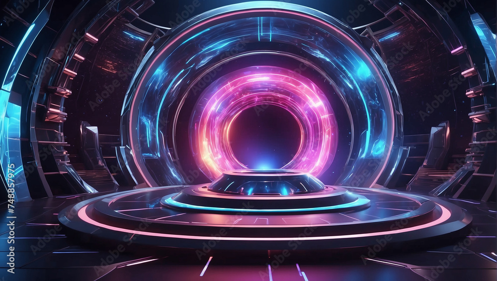 Obraz premium abstract blue tunnel