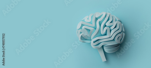 Human brain, mental health day concept