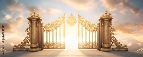 Symbolic Gates: Portals of Peace and Eternal Life. Concept Sacred Spaces, Spiritual Journeys, Symbolism in Architecture, Seekers of Truth, Journey Beyond Borders
