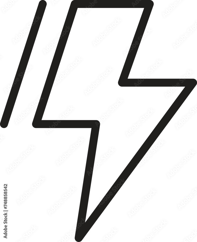 flash thunder power icon, flash lightning bolt icon with thunder bolt - Electric power icon symbol - Power energy icon sign in filled, thin, line, outline and stroke style for apps and website