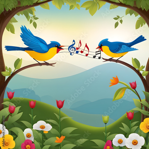 singing birds, ai-generatet