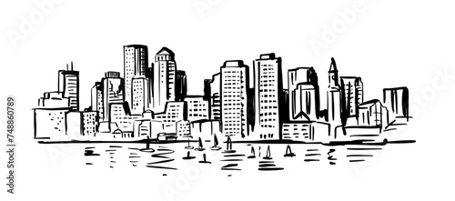Boston Massachusetts usa America. City skyline - downtown cityscape