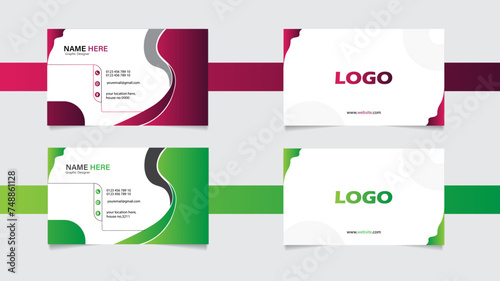 Slika na platnu modern business card 2 colors print templates Vector illustration
