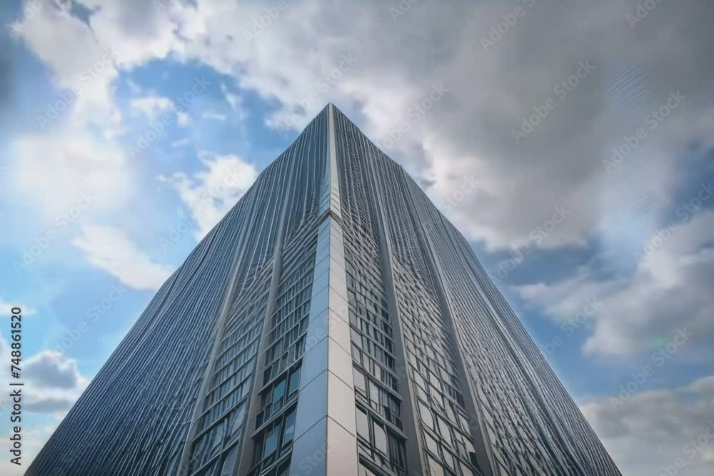 Timelapse video of clouds visible from under the building Timelapse video of clouds visible from under the building