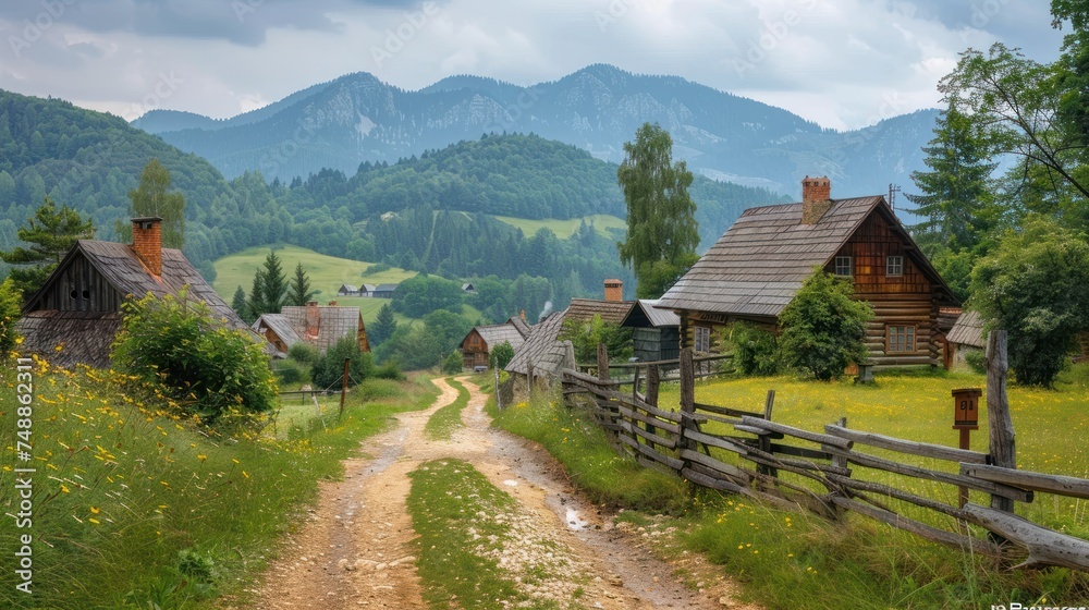 Old Slovak Village - Zuberec is a village in northern Slovakia and a popular tourist center at the foothills