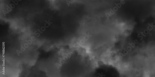 Luxury Cumulonimbus cloud formations on tropical blue sky. Background Texture of dark black and white ominous storm clouds. Grunge wall background. Fog, smoke and mist effect on black background..