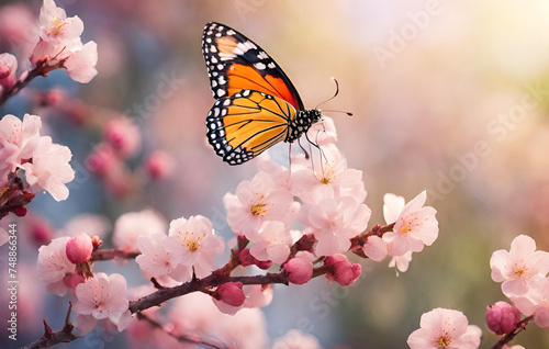 Pink cherry blossoms HD 8K wallpaper Stock Photographic  © Lens Luminary