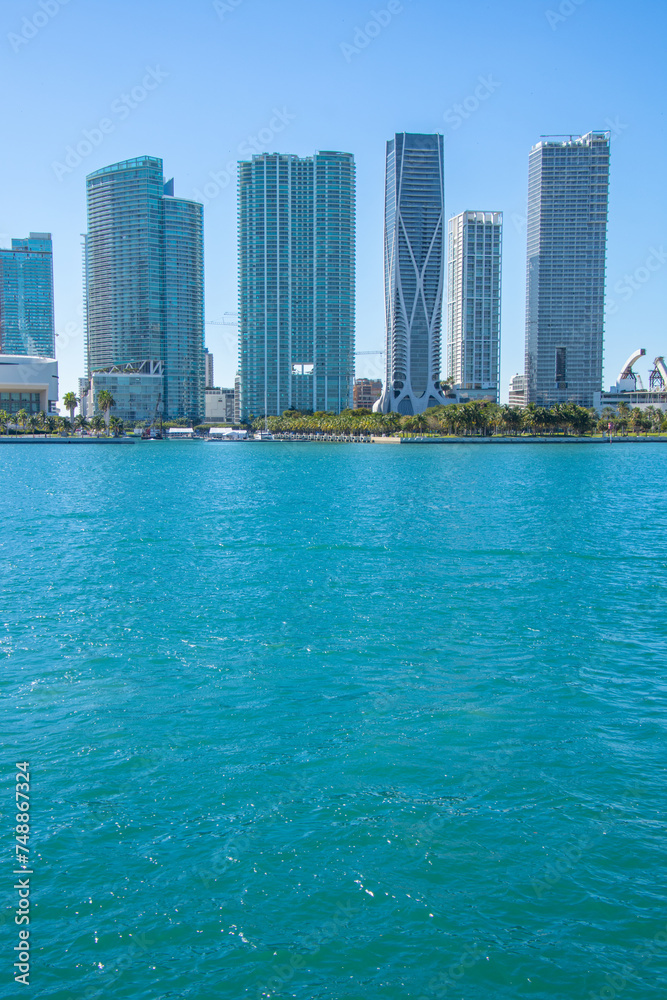 Architecture of the city of Miami view from the south channel