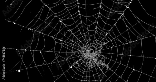 Spider's web realistic use black background © PKSAGAR