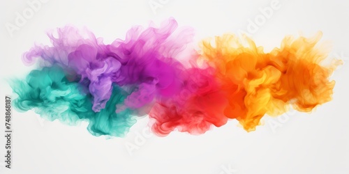 Colorful smoke on a white background. Abstract background for design.