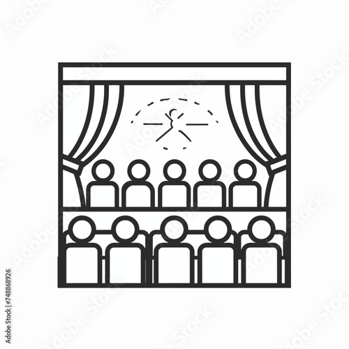 Theater outline icon illustration isolated vector sign