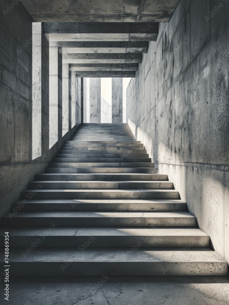 Abstract Concrete Staircase: The Majestic Entrance to Modern Architecture