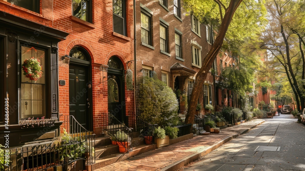 Colonial Chestnut Street: Historic Brownstone Buildings in Philadelphia's Center City