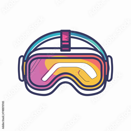 Vr headset icon outline vector. Game mask. Head video