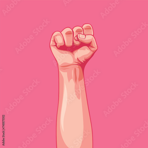 Woman power fist and protest vector