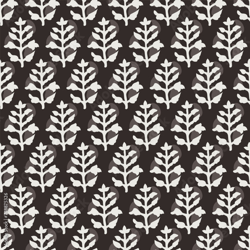 Digital textile design booti for block print screen print allover seamless repeat pattern