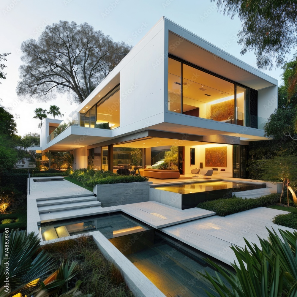 Contemporary Home: Luxury Residence with Modern Design, Garden, and Panoramic View