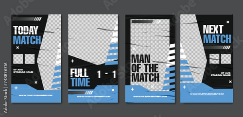 Sport social media post template , Football Match day , Full time , Next match