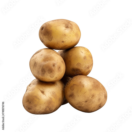 Potatoes cooked in clay isolated on transparent background