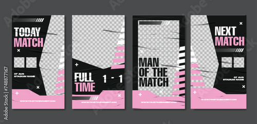 Sport social media post template , Football Match day , Full time , Next match