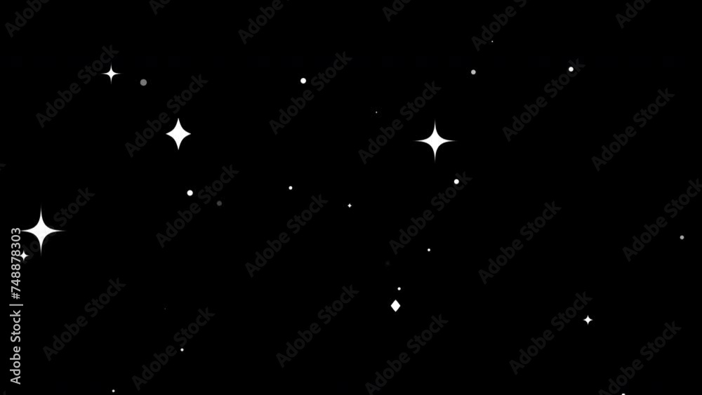 Blinking retro vector stars and dots, twinkling starry night sky, looping animation.
