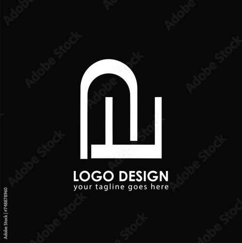 NU NU Logo Design, Creative Minimal Letter NU NU Monogram