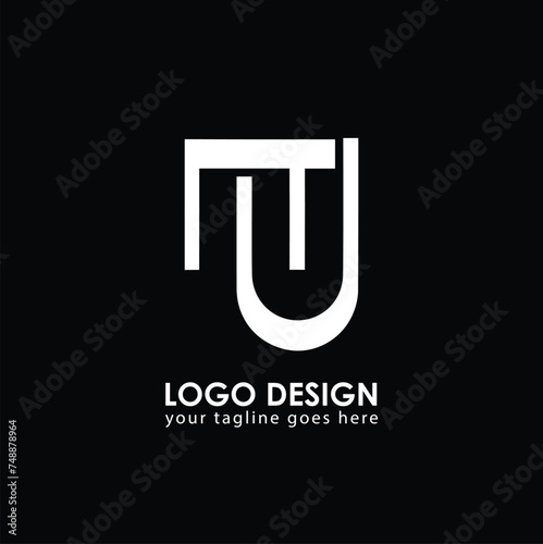 NU NU Logo Design, Creative Minimal Letter NU NU Monogram