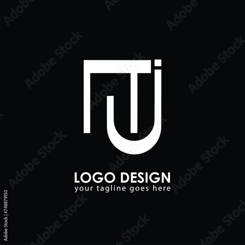 NJ NJ Logo Design, Creative Minimal Letter NJ NJ Monogram photo