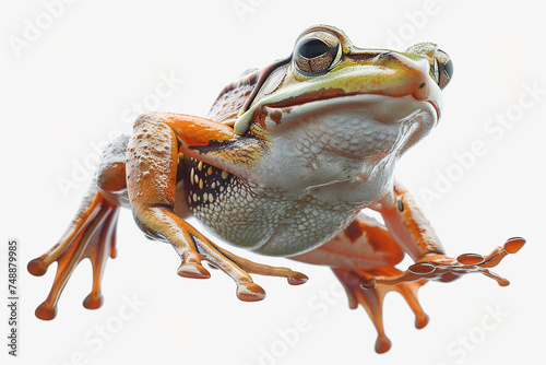 Frogs leap with grace, embodying the spirit of verdant landscapes on a transparent background. 