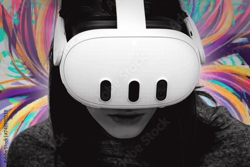 Oculus Quest 3 headset street art style