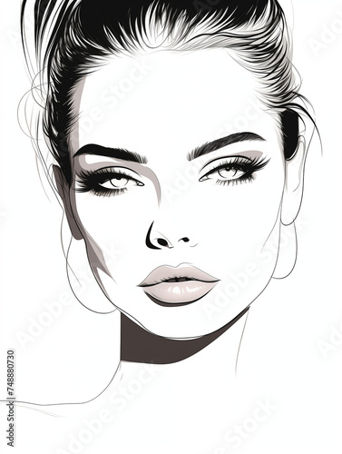 Youthful Elegance: Portrait of a Stylish Young Girl with Bright Makeup