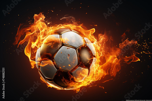 Football with fire on blackground © Zahid