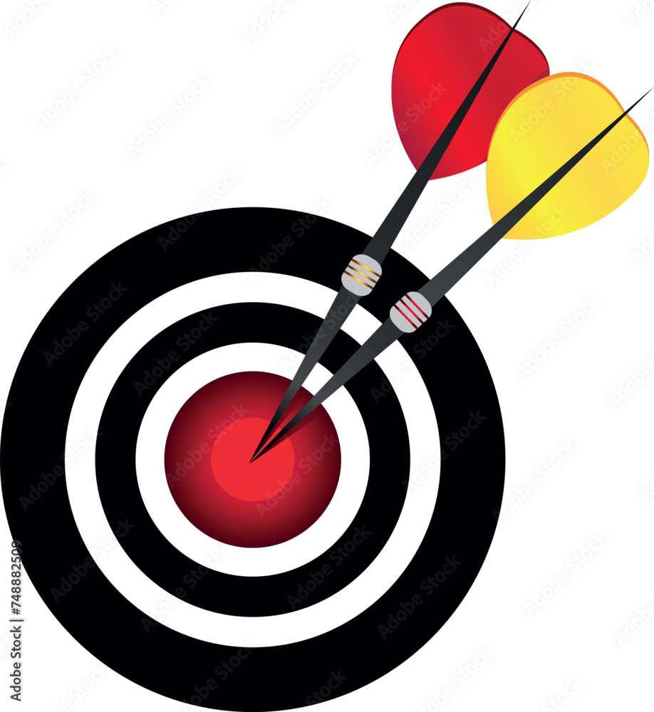 Are two darts that hit the target Are two darts that hit the target