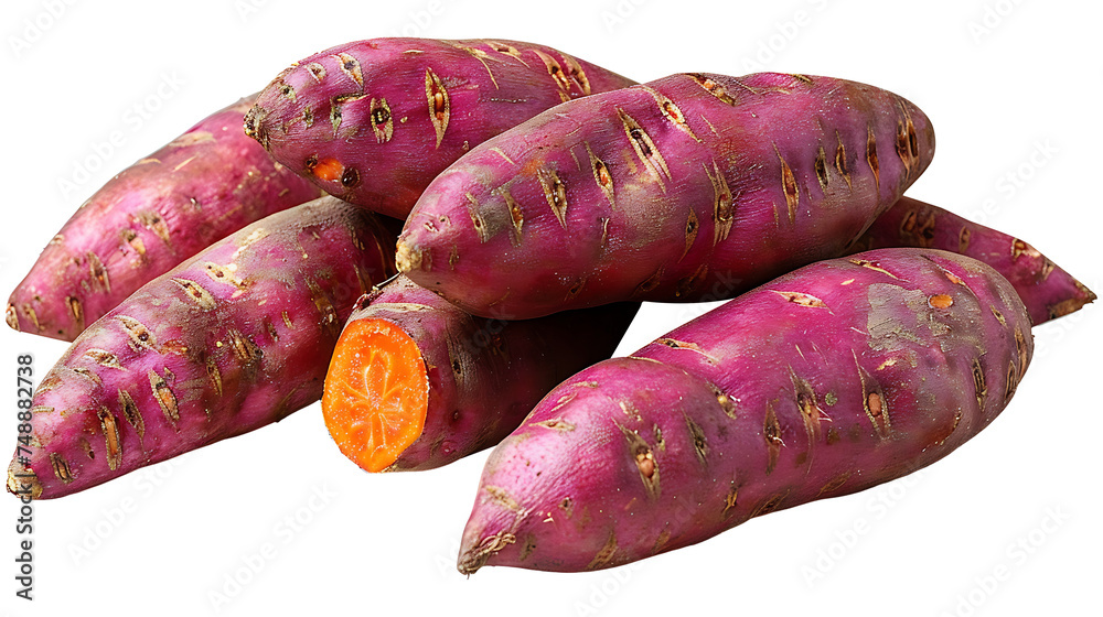 Fresh sweet potatoes on a transparent background Fresh sweet potatoes on a transparent background