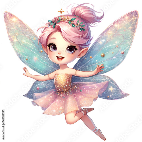 Watercolor Fairy Girl Clipart Magical Butterfly Fairies With Wings PNG Cute Fairy Garden Clipart For Scrapbooking Stickers Junk Journaling