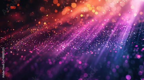 A stunning abstract image exhibiting vibrant bokeh lights with a gradient from warm to cool tones  resembling a cosmic display