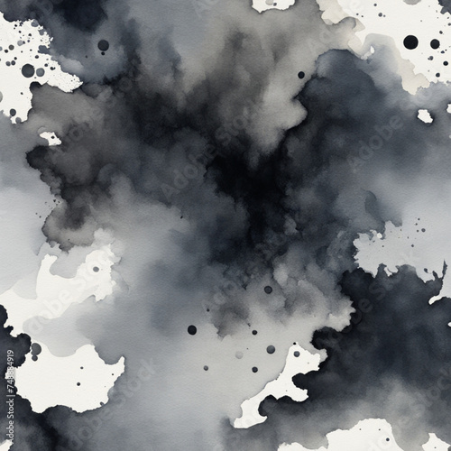 Dark gray watercolor stain background