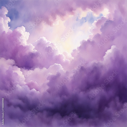 Purple watercolor stain background