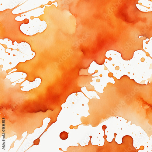 Orange watercolor stain background