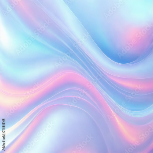 Mysterious and ecstatic holographic gradient neon wave liquid