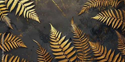 Discover the opulent allure within a Gilded Fern Leaf Background.