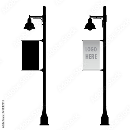 street lamp with banner template